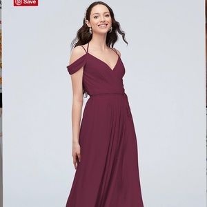 DAVID'S BRIDAL

off-the-shoulder georgette wrap bridesmaid dress

STYLE# F20038